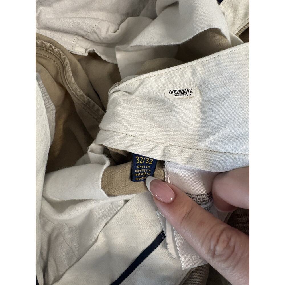 Polo Ralph Lauren Stretch Classic Fit Chino Pants Khaki 32x32 Mens Flat Front - Picture 3 of 8